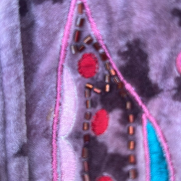 Indigo Moon NWOT embroidered beaded velvetine button up lined jacket size 2X - Picture 13 of 14